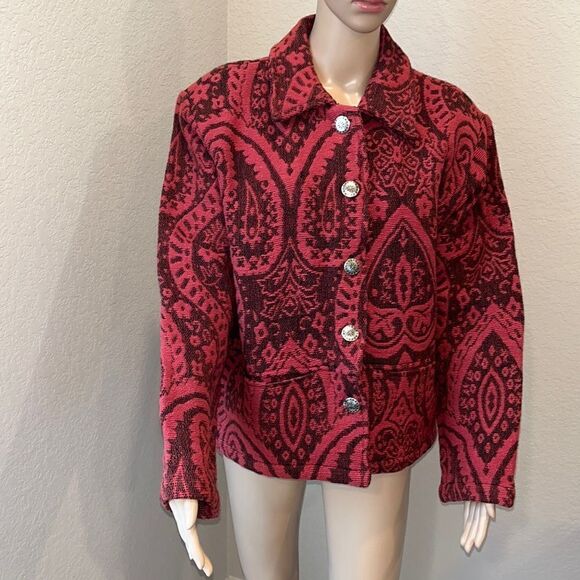 Vintage MORE by Lata 100% cotton textured Aztec designer jacket, excellent cond. - Picture 1 of 7